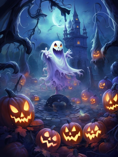 Happy Halloween i bambini si godranno la festa di Halloween il fantasma uscirà alla festa di Halloween