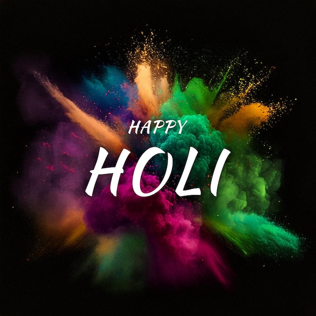 Happy Holi Arte digitale colorata e accattivante