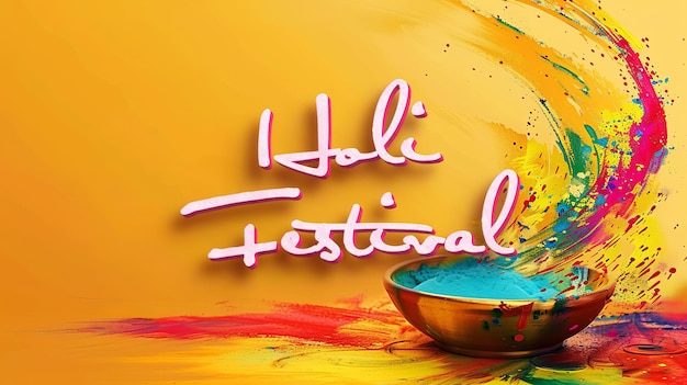 Happy Holi Banner festa di primavera indiana dei colori sfondo con spazio di copia