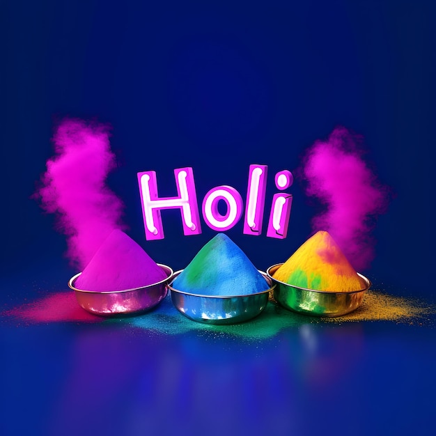 Happy Holi fulmine testo per la celebrazione del festival di Holi e design Holi sconto vendita post
