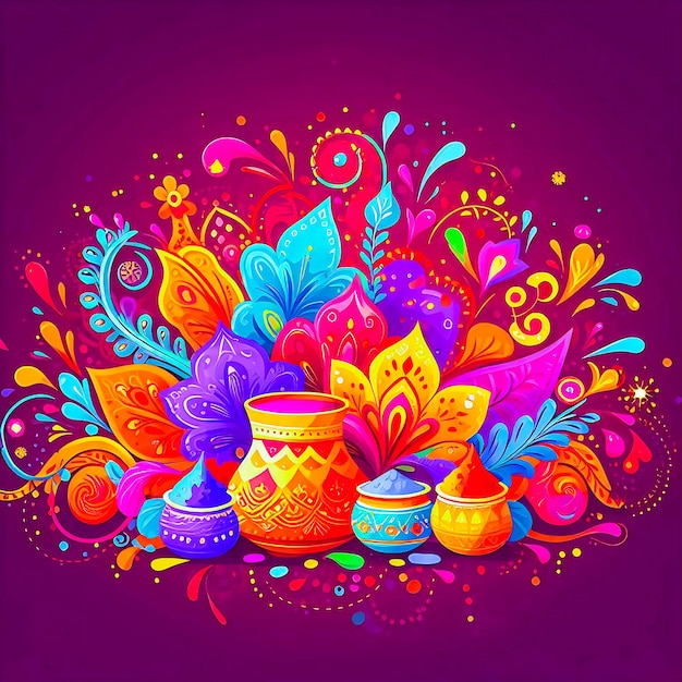 Happy holi hai bella celebrazione sfondo colorato