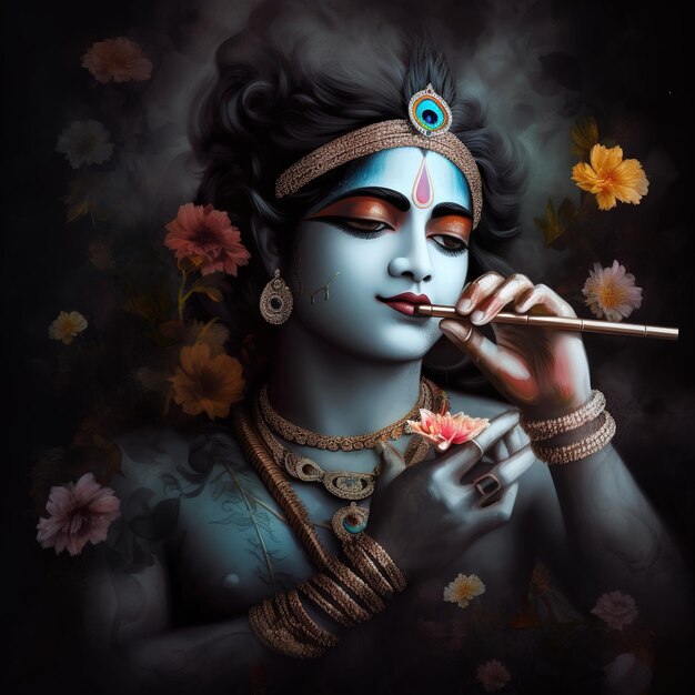 Happy Krishna Janmashtami Vishu festival Generativo ai