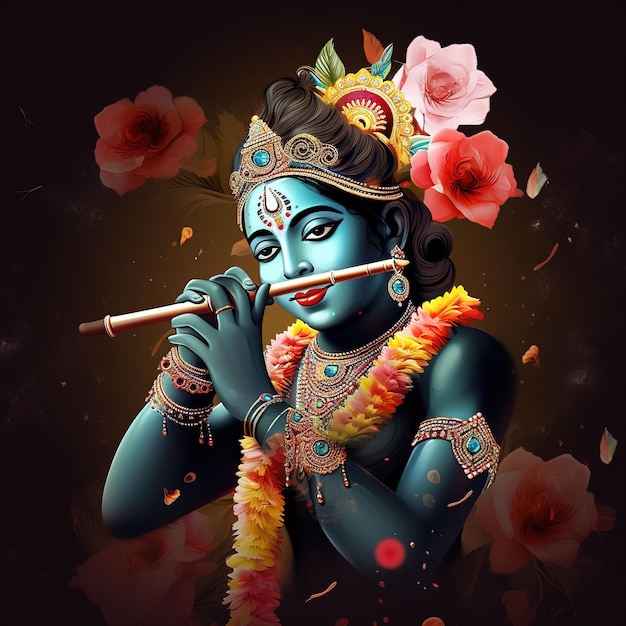 Happy Krishna Janmashtami Vishu festival Generativo ai