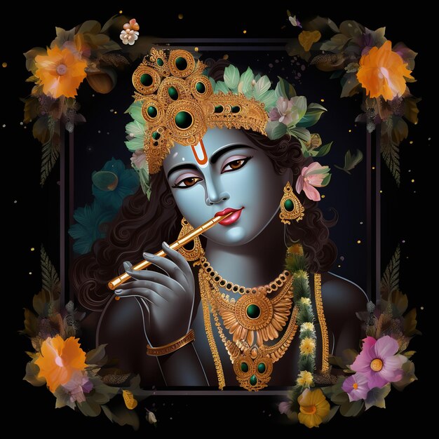 Happy Krishna Janmashtami Vishu festival Generativo ai