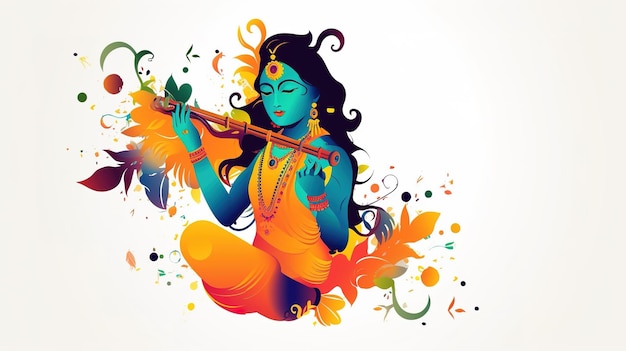 Happy Krishna Janmashtami Vishu festival Generativo ai