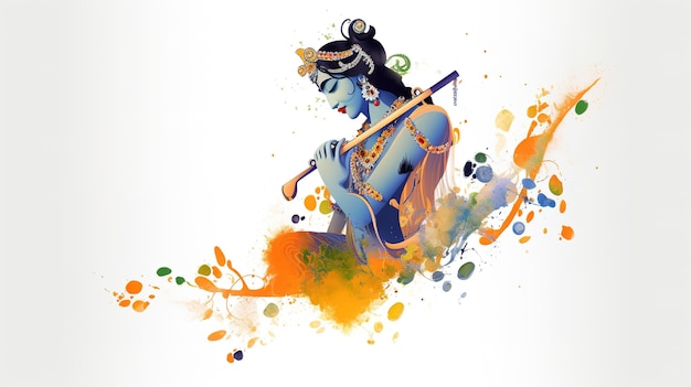 Happy Krishna Janmashtami Vishu festival Generativo ai