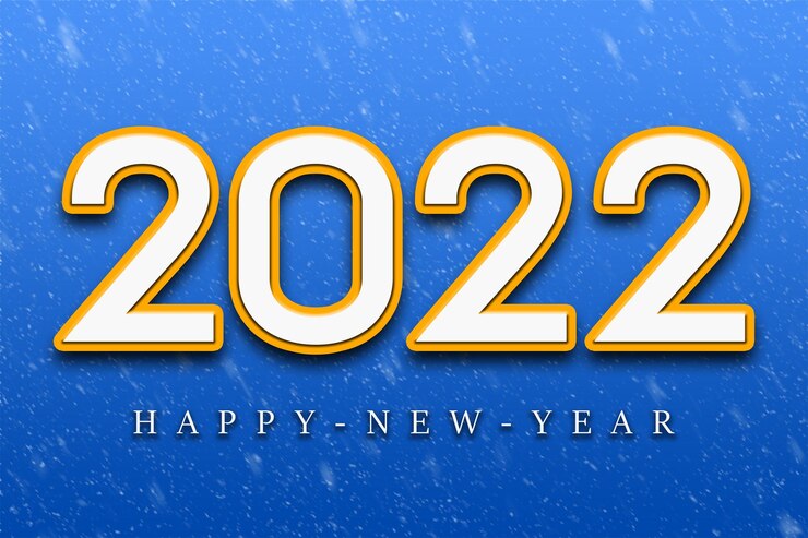 Photo happy new year 2022 text design. greeting illustration . greeting card and poster design.