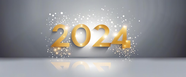 Happy New Year Celebration 2024 Sparkles Banner AI generativa