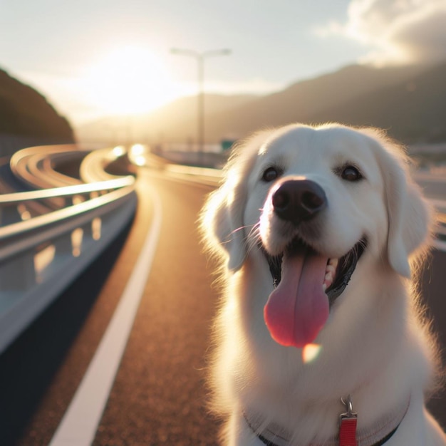 Happy road white golden retriever aaabyyyyyy in stile smilecore argento e nero precisione ilfo