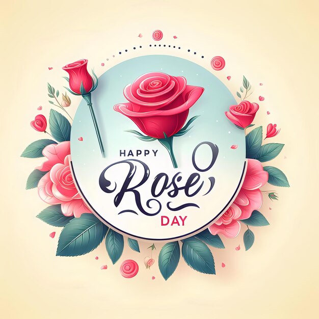 Happy Rose Day poster design generato da Ai