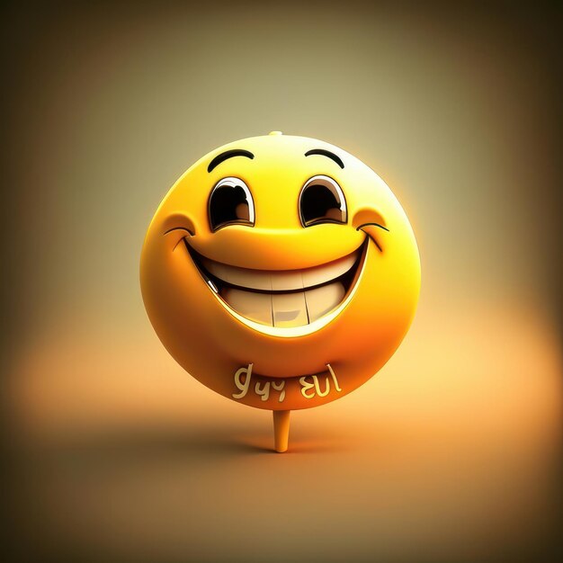 Happy smiley emoji giallo AI generativa