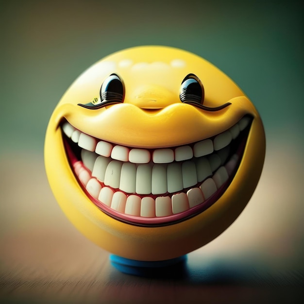 Happy smiley emoji giallo AI generativa