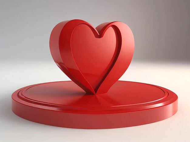 Happy Valentine's Day 3d podio cuore amore foto sfondo generativo ai