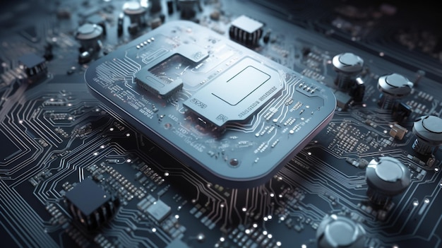 Hardware elettrico e tecnologia con circuito stampato per la sicurezza informatica ingegneristica e la programmazione