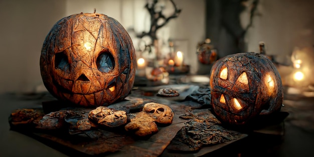 Hari Halloween mata Jack O' Lanterns trick or treating Samhain Malam All Hallows' Malam Para Kudus Semua hallowe'en seram Horor Hantu Iblis latar belakang 31 Oktober