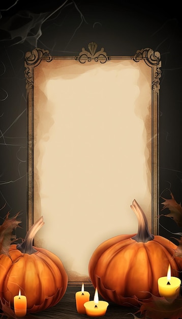 Haunted Delights Un'immagine inquietante di Halloween con una scheda per tutte le tue creazioni spettrali AI generativa