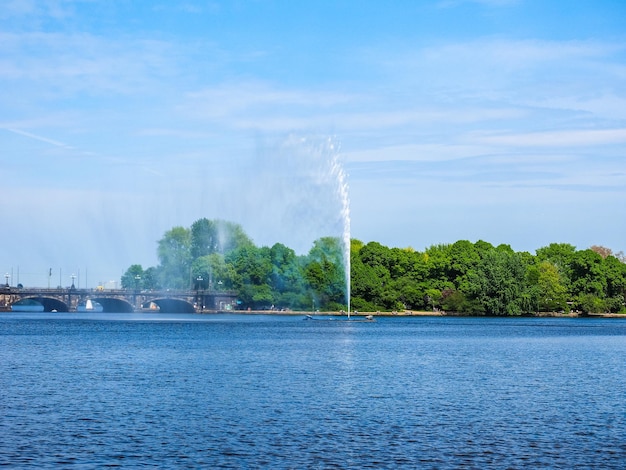 HDR Alsterfontaene Alster Fontana a Binnenalster Inner Alster