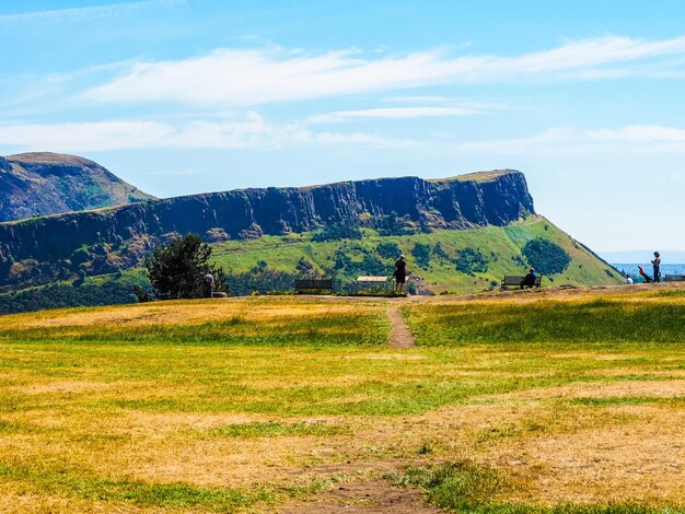 HDR Arthur's Seat visto da Calton Hill a Edimburgo