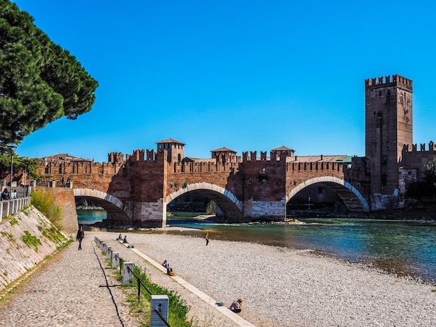 HDR Ponte di Castelvecchio detto Ponte Scaligero a Verona