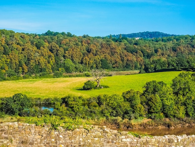 HDR Vista della campagna a Chepstow