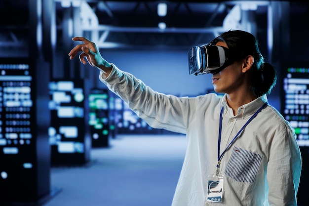 Headset VR per monitor utente e server