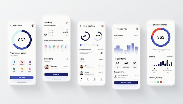 Photo health amp fitness tracker ui mockup