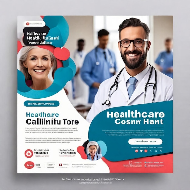 Healthcare Medical A4 Size Flyer modello di progettazione Adatto per promuovere ospedale e medico