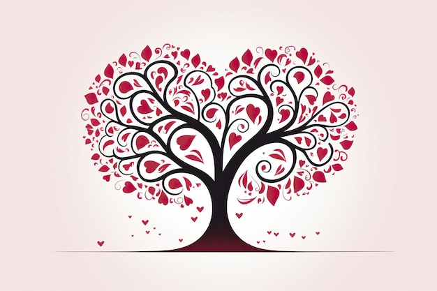 Heart Leaves Tree Vector Art Un'affascinante illustrazione della natura e dell'amore