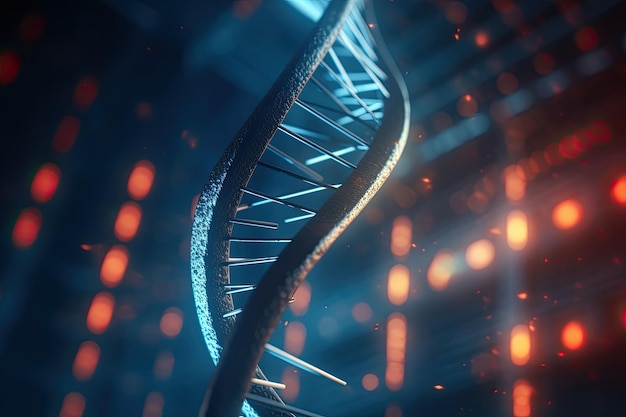 Helix struttura del DNA umano Scienza biotecnologia IA generativa