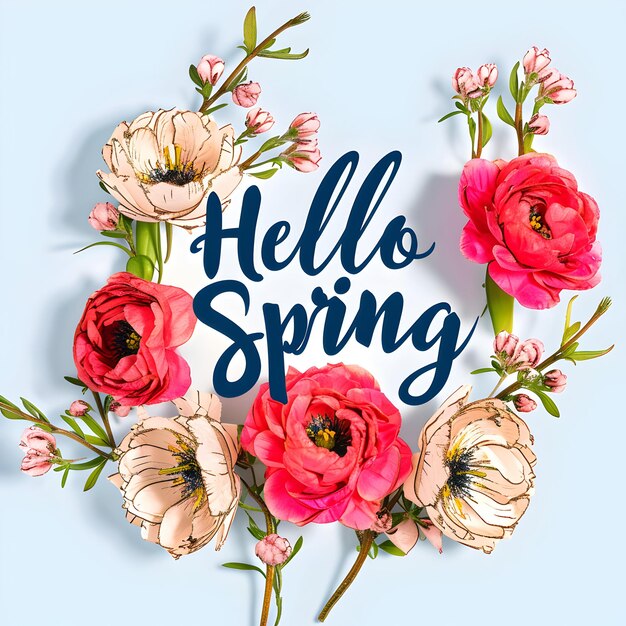 Hello spring text design Sfondi di primavera