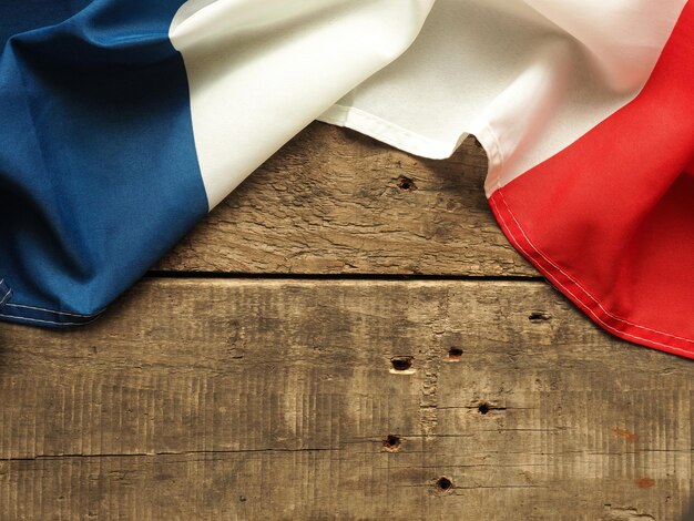 High angle view flag of table