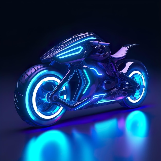 High Speed Neon Superbike Racing