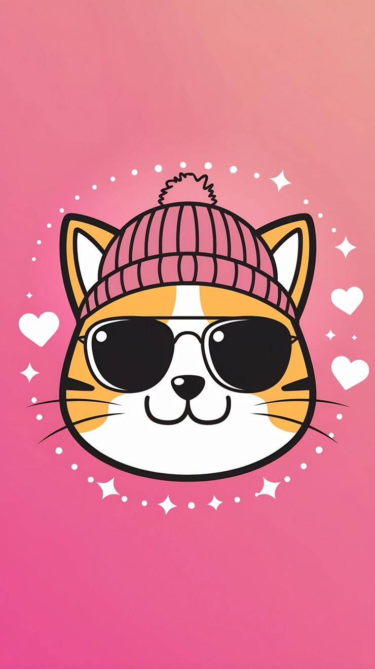 Foto highlights stories copertina avatar emoji faccia di gatto carina e divertente