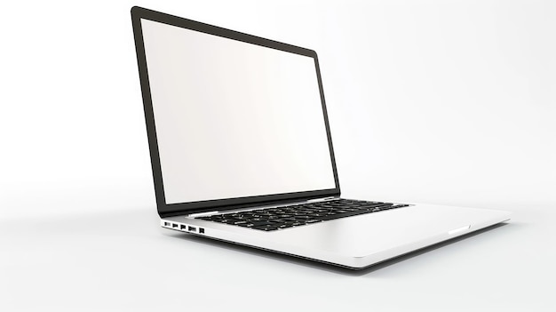 Highly Detailed Fully Focused Laptop with Blank Screen