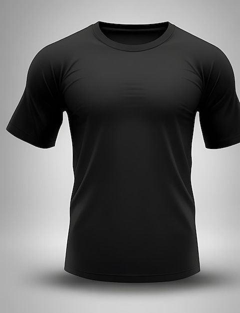 HighQuality Black Blank 3D TShirt Front View Mockup per Apparel Design e Branding Presentation