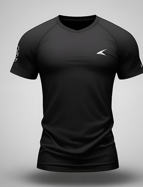 HighQuality Black Blank 3D TShirt Front View Mockup per Apparel Design e Branding Presentation