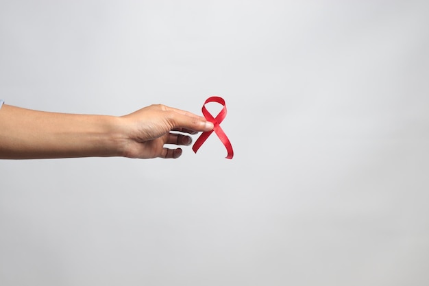 Hiv aids nastro con sfondo bianco