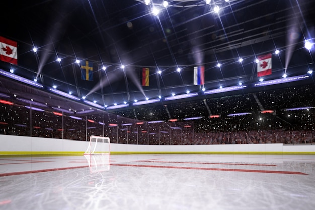 Hockey Arena 3d rendering