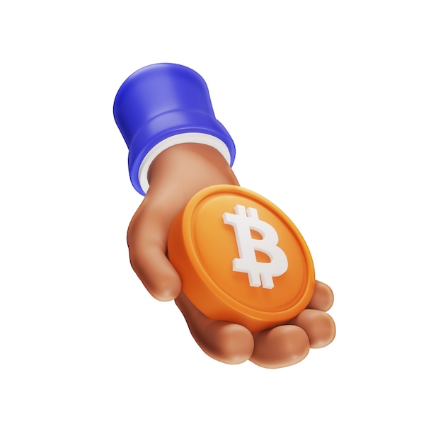 holding bitcoin 3d emoji cripto criptovaluta bitcoin illustrazione gesto mano affari soldi