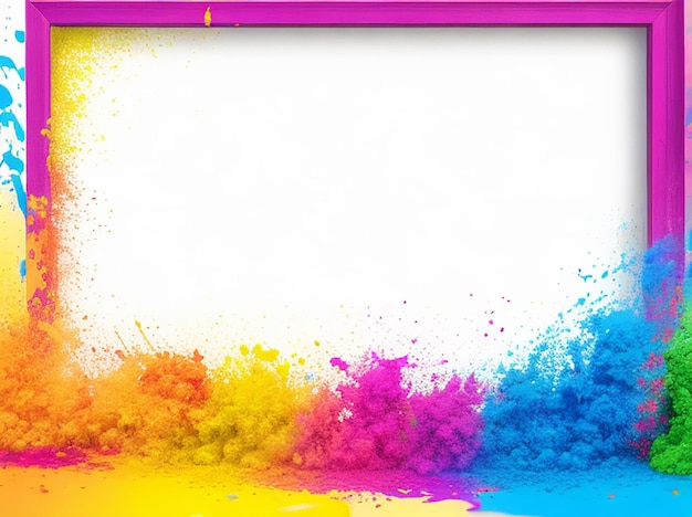 Holi colori cornice festival holi sfondo con copyspace