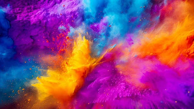Holi vernice colorata splatter polvere festival esplosione scoppio polvere sfondo ampio sfondo 169