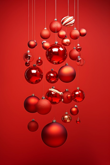 Holiday Sparkle Una bellissima palla di Natale che aggiunge fascino allo sfondo rosso vibrante