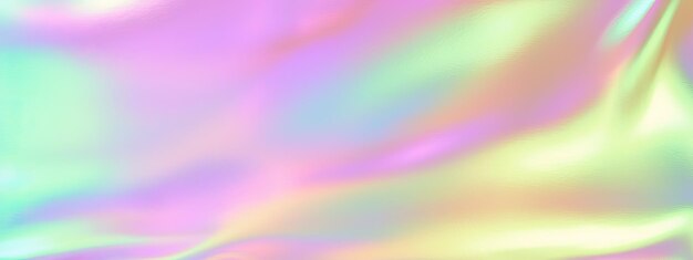 Holographic earth tones gradient neon Wide banner Fashionable pastel rainbow green pink background Hologram colors liquid background Translucent gradient neon holographic backdrop shimmer print