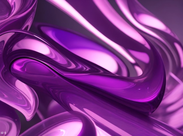 Holographic Enigma Abstract Purple Sculpture in rendering 3D