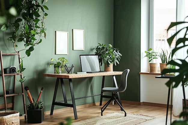 Home office tranquillo con il verde