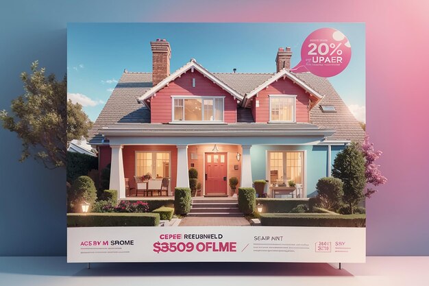 Home sale business social media post quadrato flyer banner template