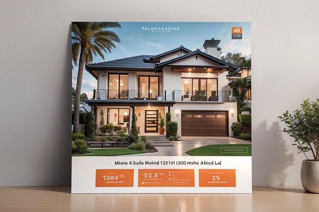 Home sale business social media post quadrato flyer banner template