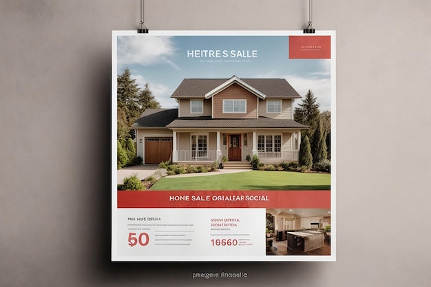 Home sale business social media post quadrato flyer banner template