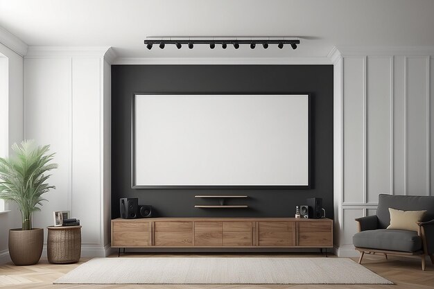 Home Theater Movie Poster Display Mockup con spazio bianco personalizzabile