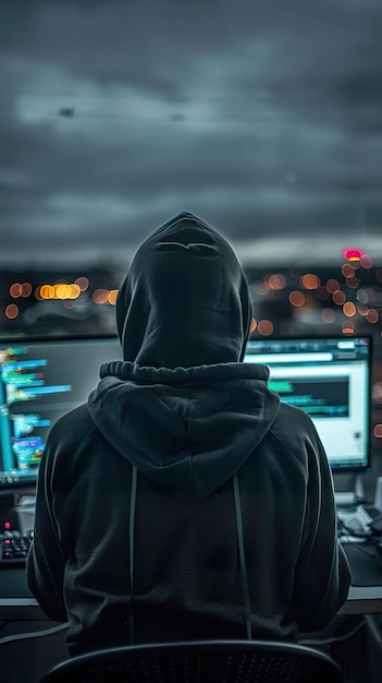 Hoodie per hacker di rete